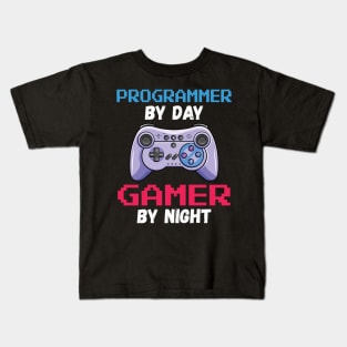 Programmer By Day Gamer By Night Kids T-Shirt